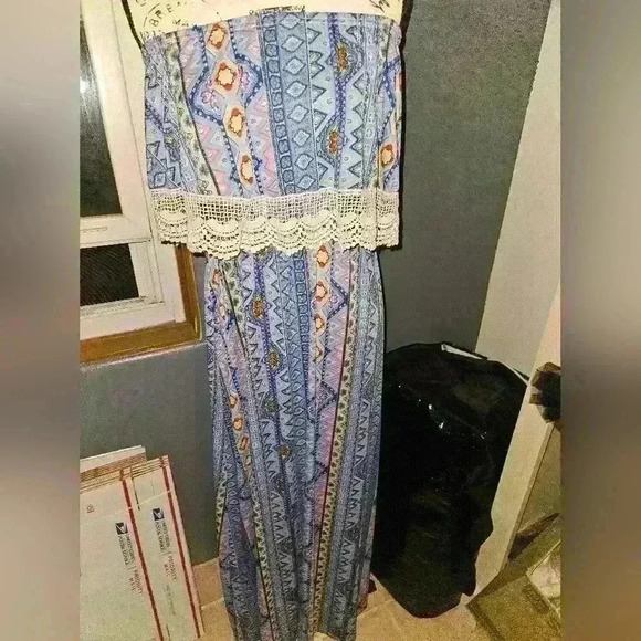 Rue 21 Strapless Maxi Dress Size L - Picture 1 of 10